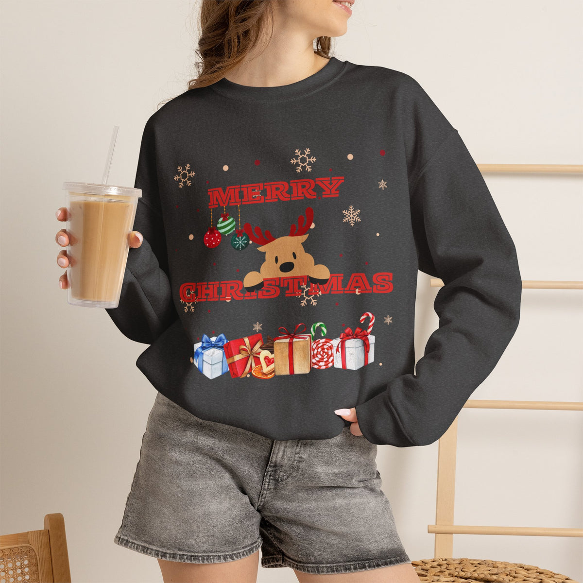Merry Christmas Reindeer  Sweatshirt