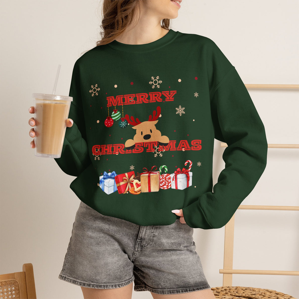 Merry Christmas Reindeer  Sweatshirt