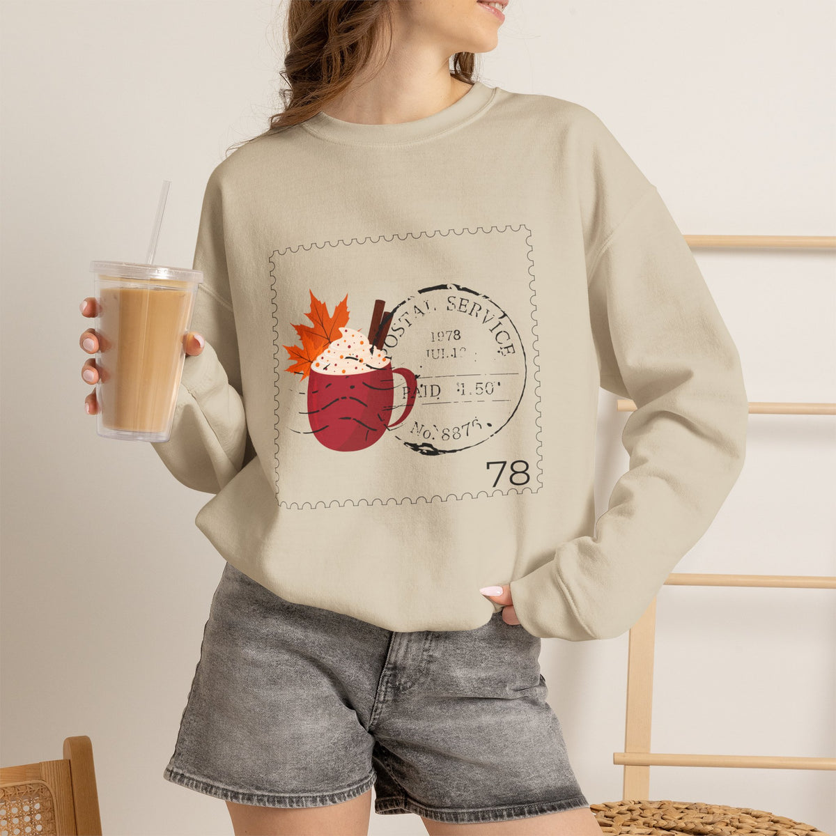 Fall Postal Stamps Sweatshirt