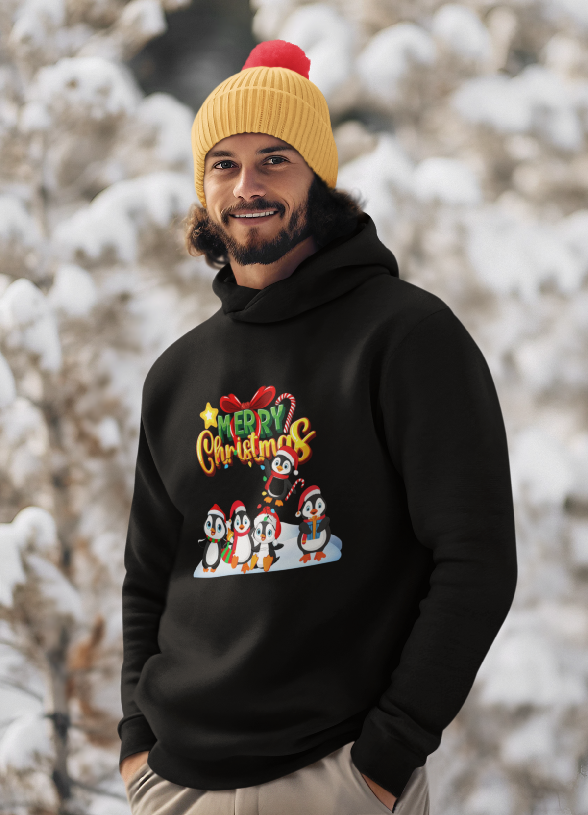 Merry Christmas Penguins Hoodie