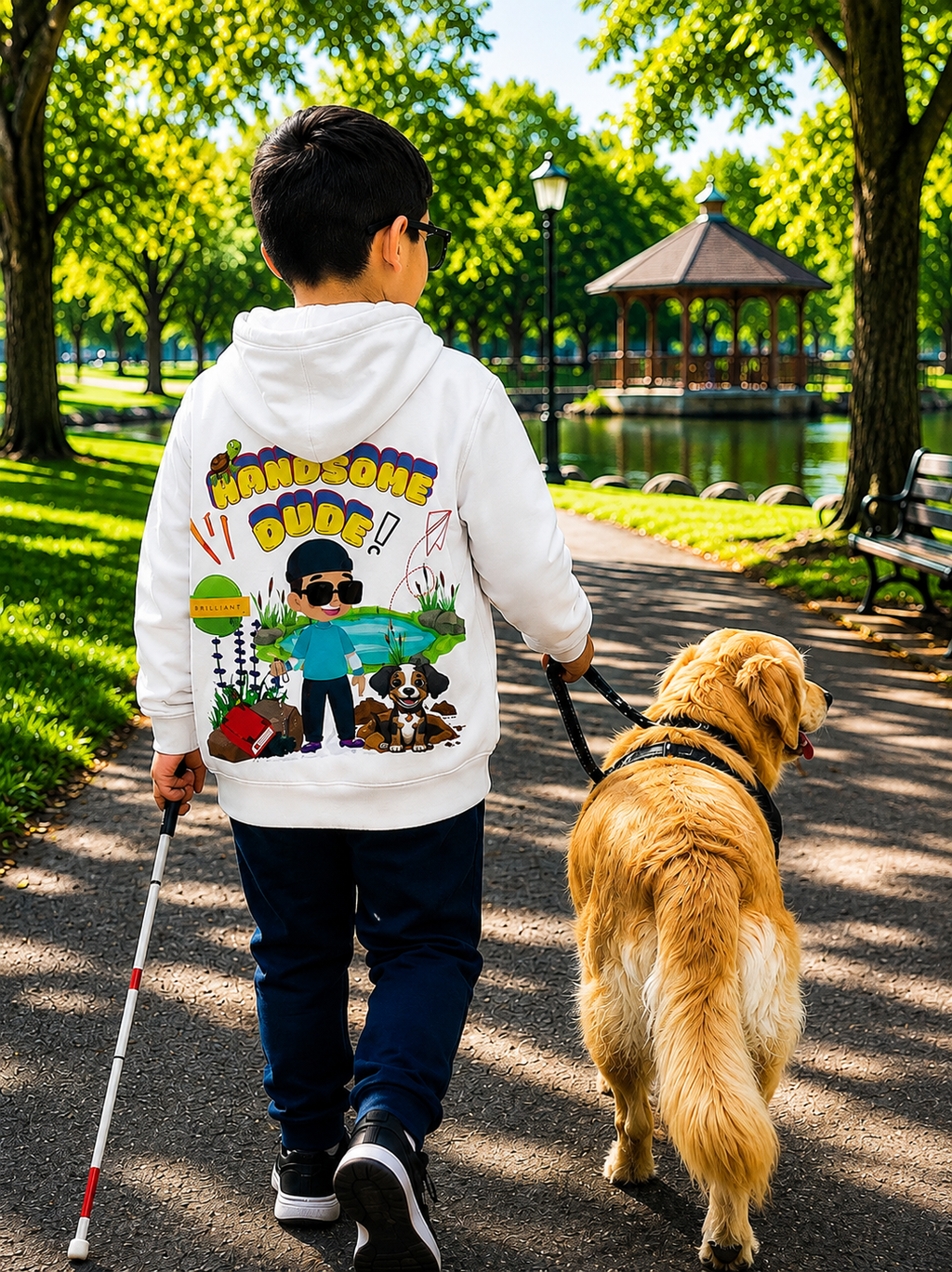 Visually Impaired Awareness Handsome Dude Hoodie