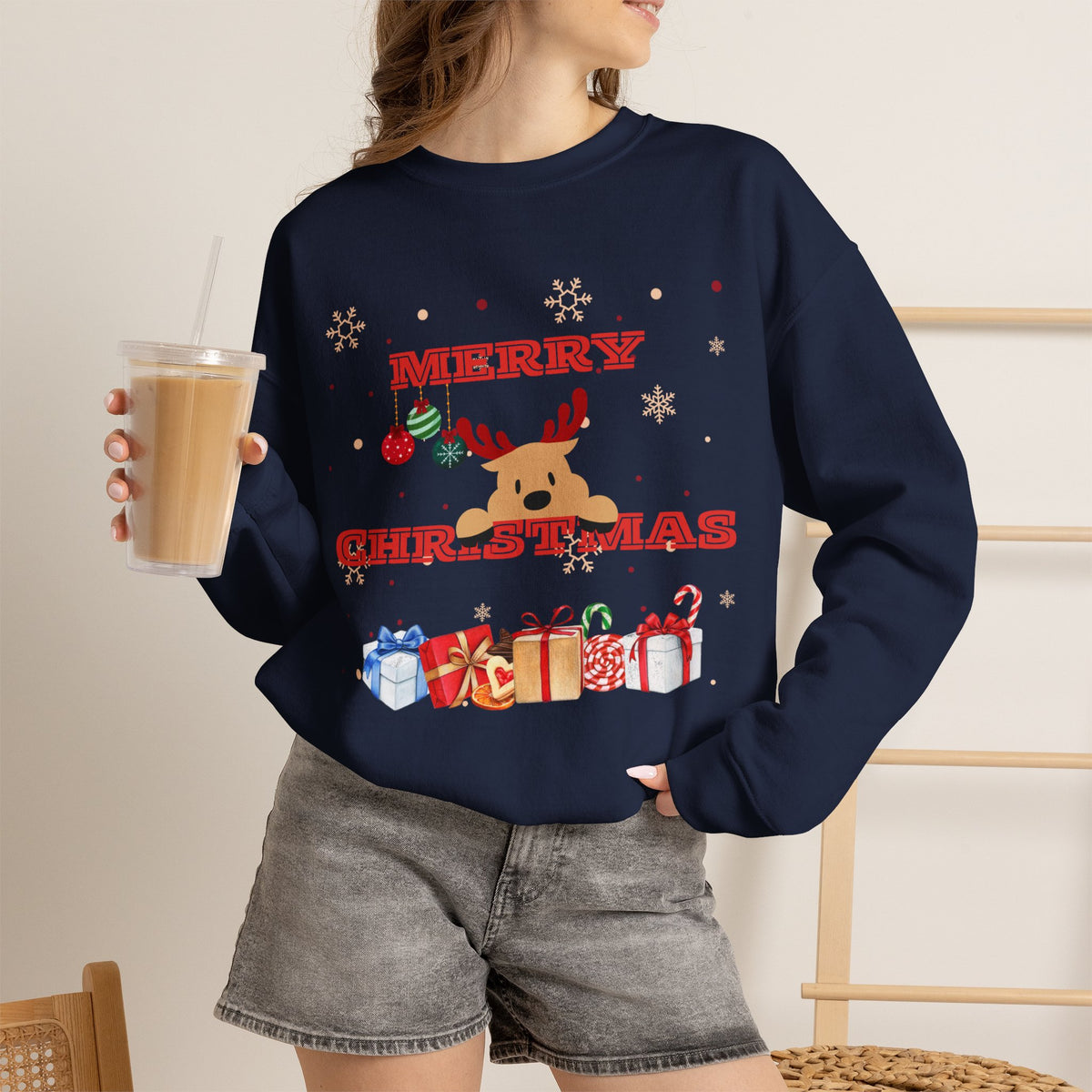 Merry Christmas Reindeer  Sweatshirt