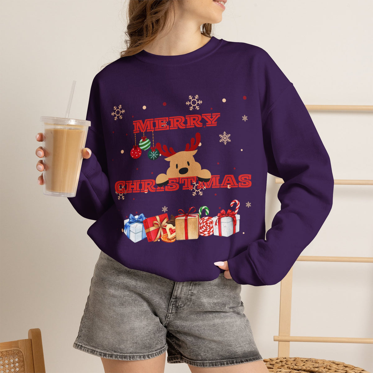 Merry Christmas Reindeer  Sweatshirt