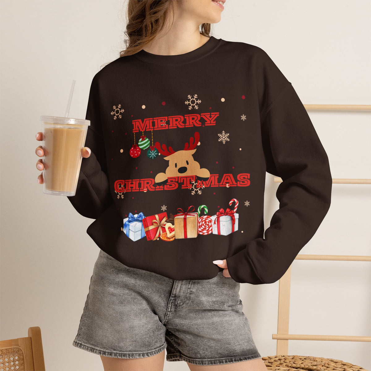 Merry Christmas Reindeer  Sweatshirt