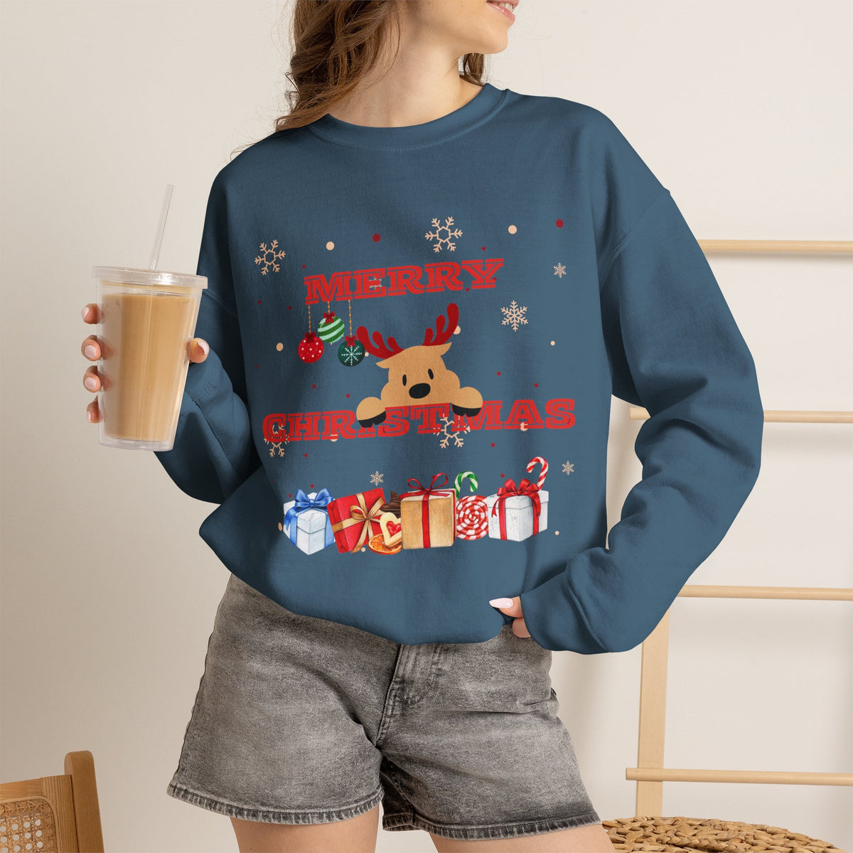 Merry Christmas Reindeer  Sweatshirt